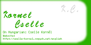 kornel cselle business card